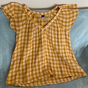 Yellow plaid old navy blouse